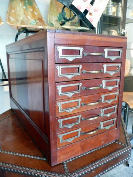 Stamp collectors mahogany cabinet with six drawers c.1920