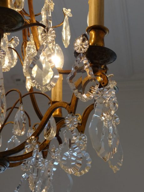 A mid 20th century French cage chandelier