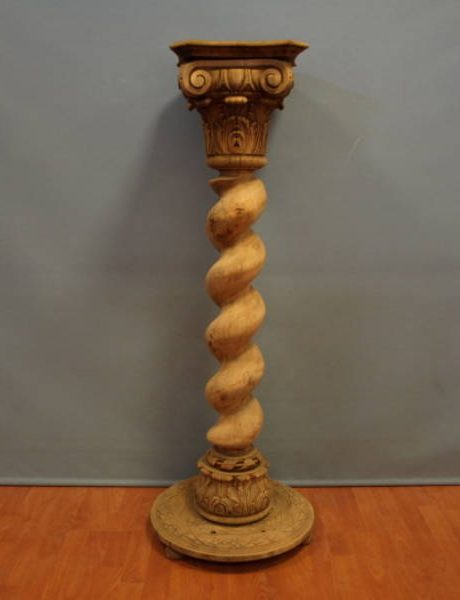 Twisted bleached oak display column c.1900