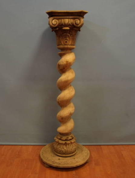 Twisted bleached oak display column c.1900
