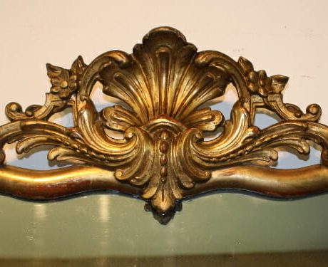 Antique French gilt mirror with wave frame c.1900
