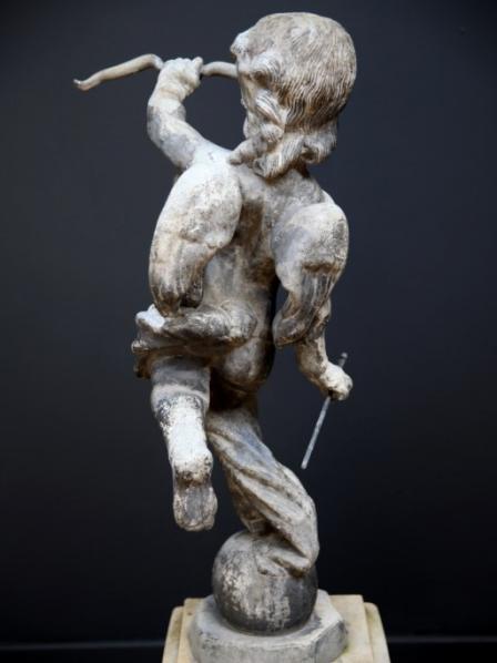 English well cast lead winged cupid c.1930 - 1950