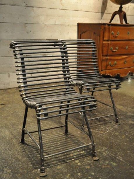 Pair of antique Arras garden chairs c.1900