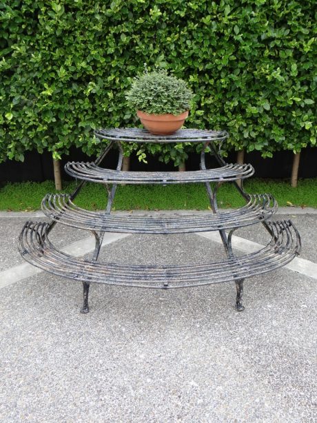 Wrought iron three tier Arrras plant stand