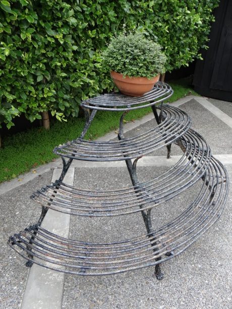 Wrought iron three tier Arrras plant stand