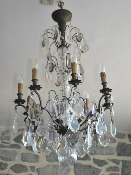 Eight arm crystal chandelier c.1920