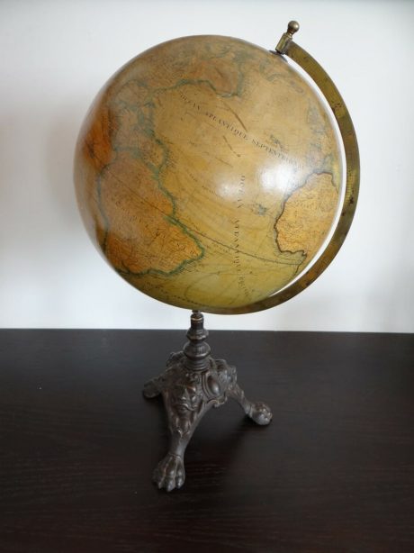 Bruxelles Terrestrial globe on cast iron tripod c.1900