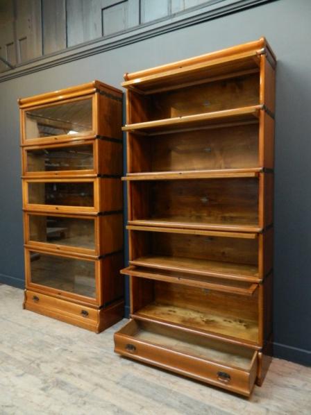 Globe Wernicke Barrister Bookcases, Barrister Bookcases With Glass Doors Antique