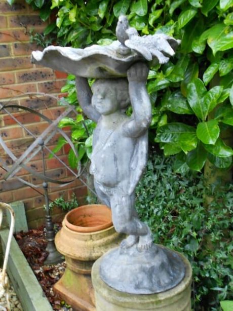 Nicely patinated Lead Bird bath