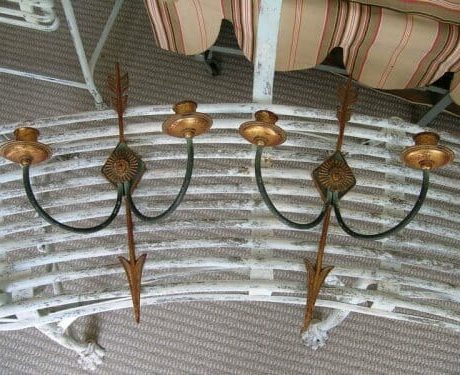 Pair of French metal wall lights (makers mark) c.1940