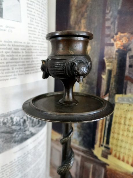 Pair of bronze nineteenth century candlesticks