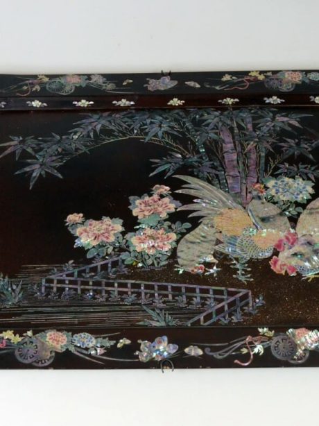 Oriental platter with mother of pearl inlay c.1920