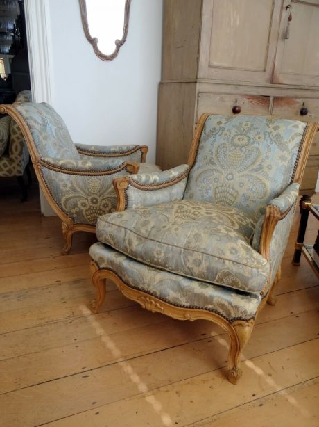 Pair of Louis XV style bergeres c.1950