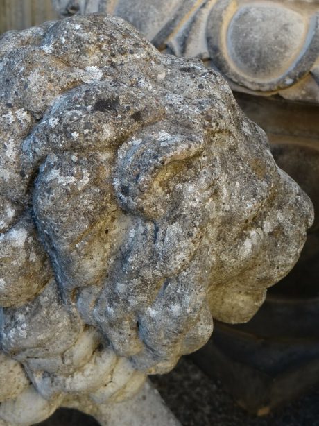 Pair of reconstituted stone lions