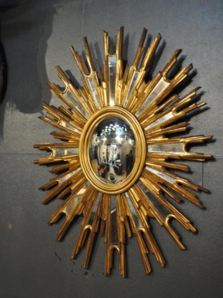 1960's gilded Starburst mirror