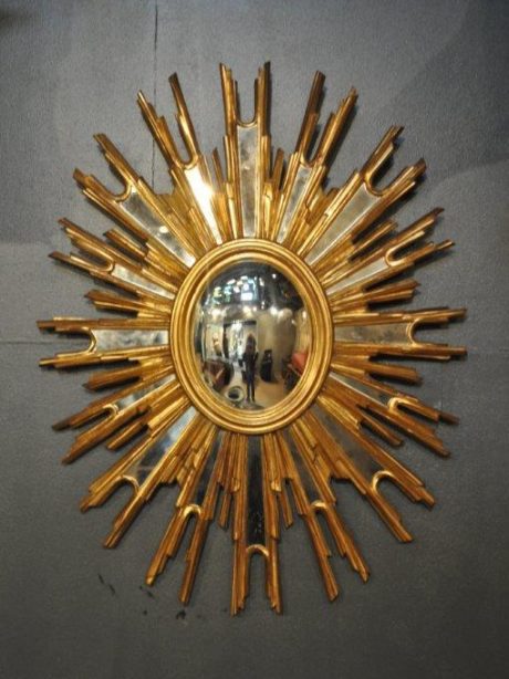 1960's gilded Starburst mirror