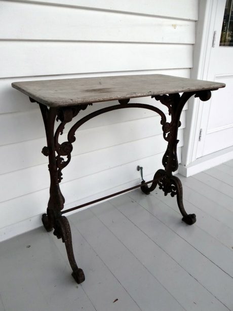 English weathered cast iron garden table c.1890