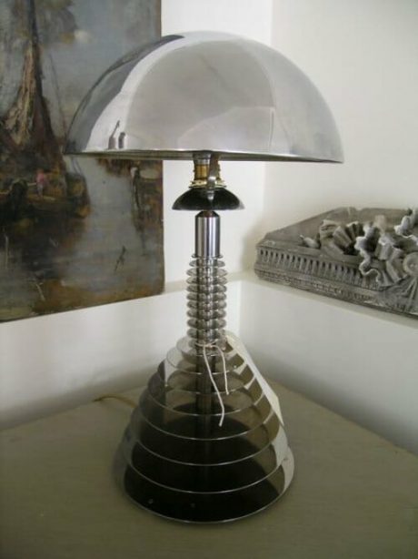 1930s metal Deco lamp