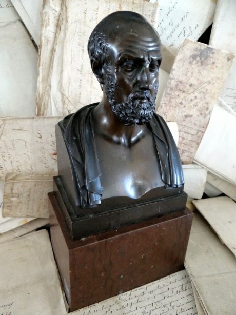 Neoclassical bronze bust of Homere c.1910