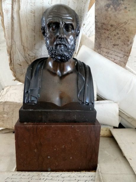 Neoclassical bronze bust of Homere c.1910