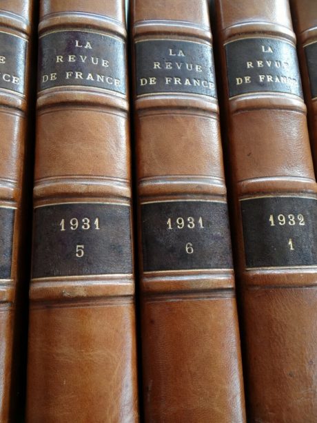 Set of antique French leather bound books