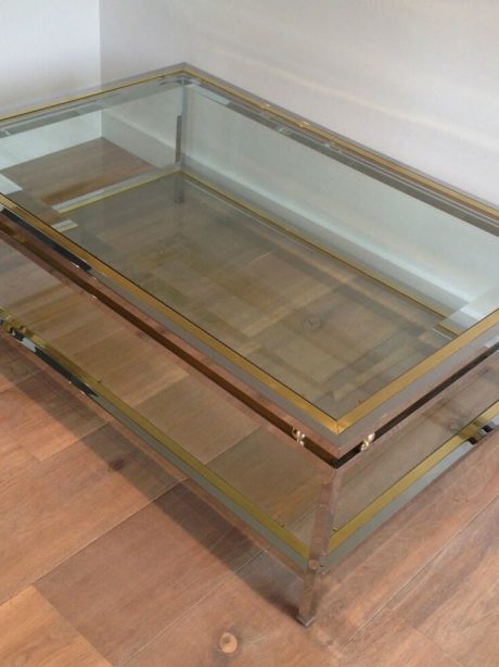 Top quality Brass and chrome coffee table c. 1970