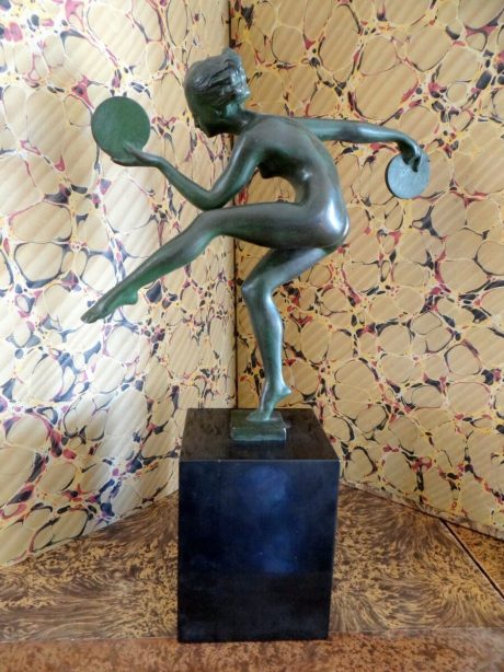 Bronze art deco female juggler c. 1930