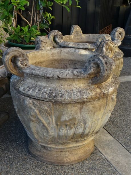 Pair of large Italian reconstituted stone planters