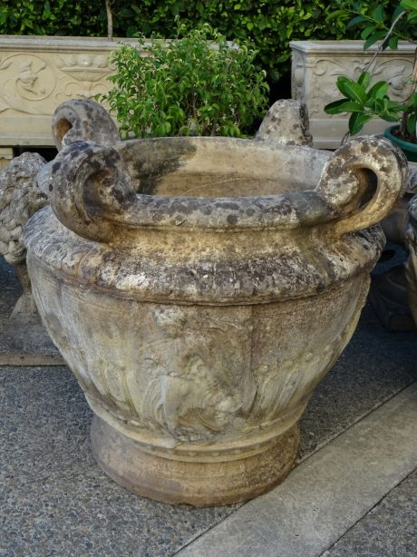 Pair of large Italian reconstituted stone planters