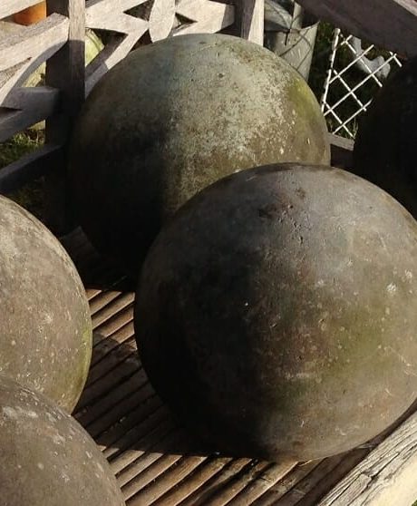 Six English Antique Sandstone Balls