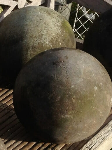Six English Antique Sandstone Balls