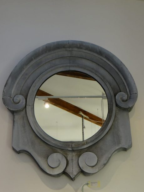 Antique zinc chateau window mirror frame c.1870