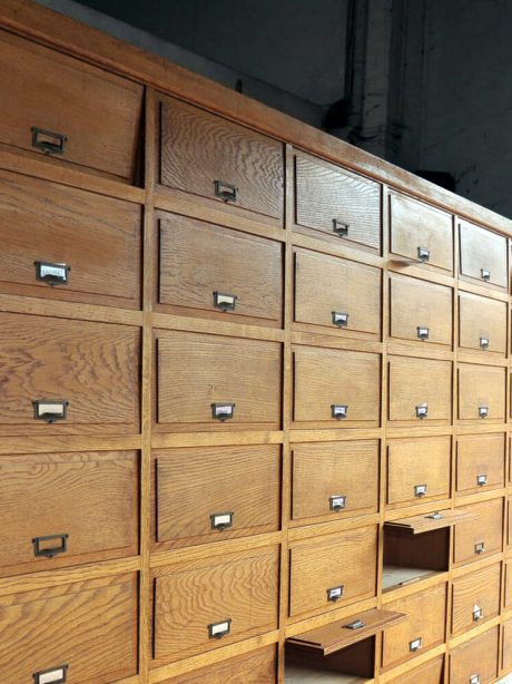 Large French oak filing cabinet c.1920