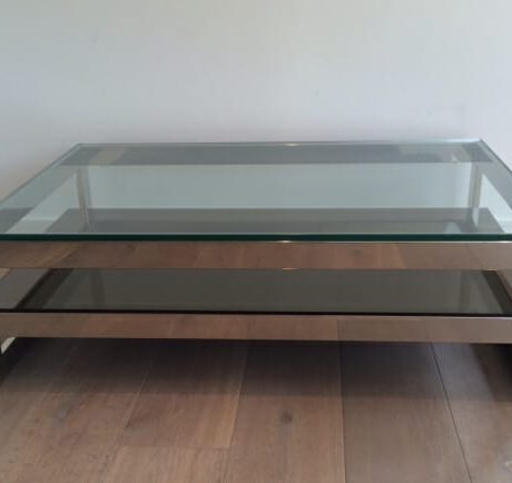 Chromed two tier coffee table c.1960