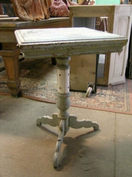 Vintage painted zinc topped pedestal table