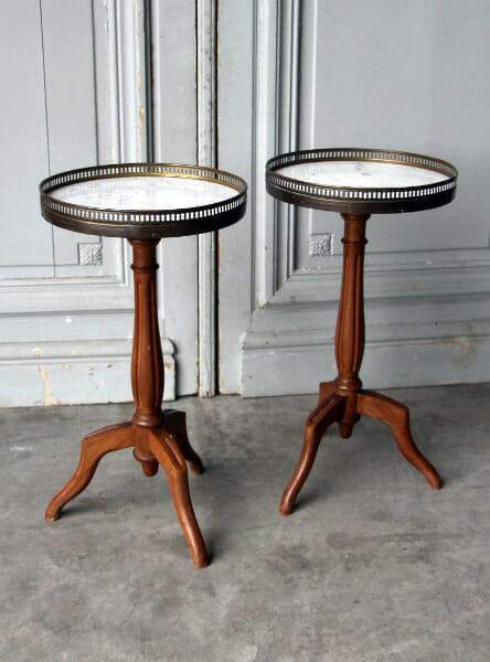 Pair of marble topped wine tables