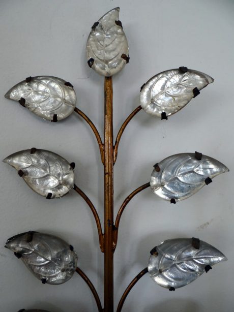 Pair of gilded metal wall appliques c.1950