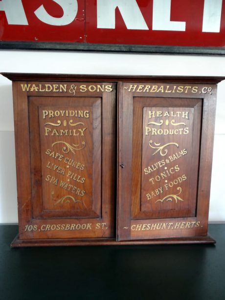 An English mahogany herbalists cabinet