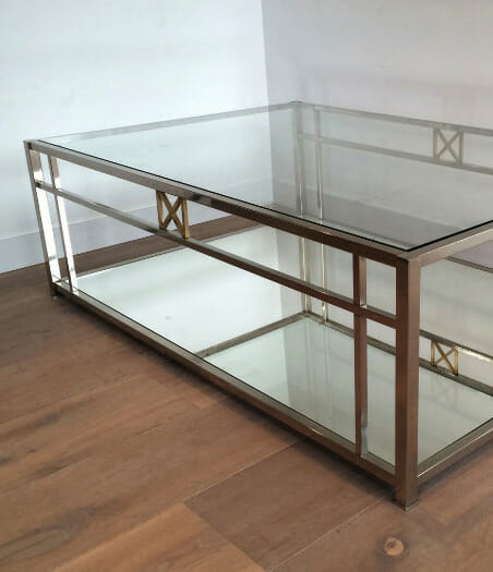 Chrome and brass coffee table c.1970