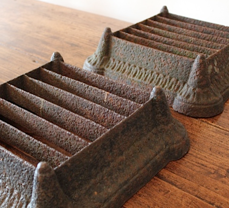A pair of English cast iron bootscrapers c.1860