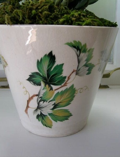 Wade Planter pots with faux orchids