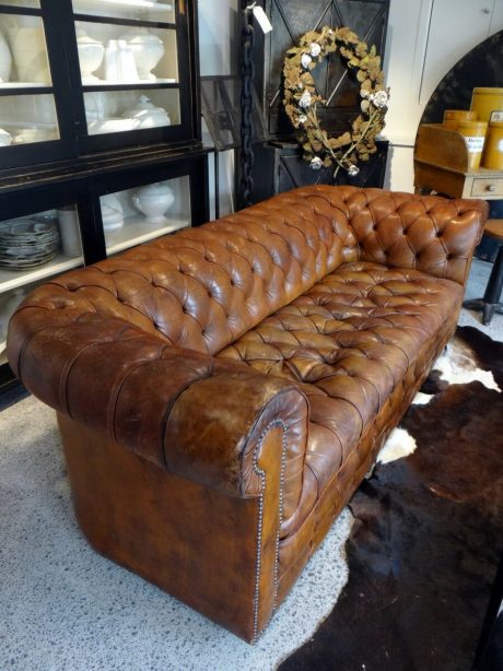1930's English Leather chesterfield