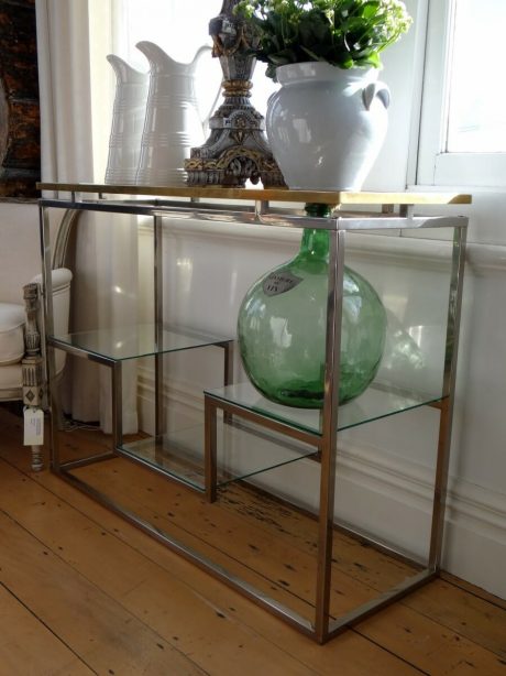 Chrome and glass console table in the style of Willy Rizzo c.1970