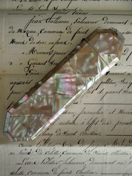 Antique Mother of Pearl spectacle case