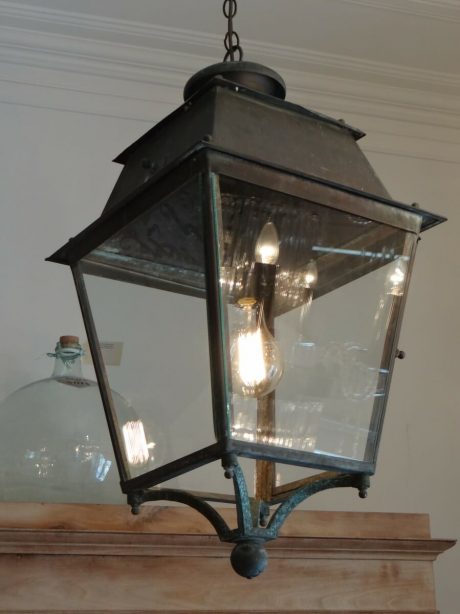 Antique French Copper hanging lantern c.1900