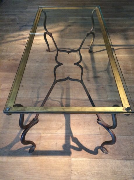 A 1960s French gilt metal coffee table