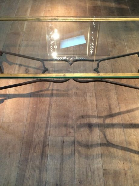 A 1960s French gilt metal coffee table