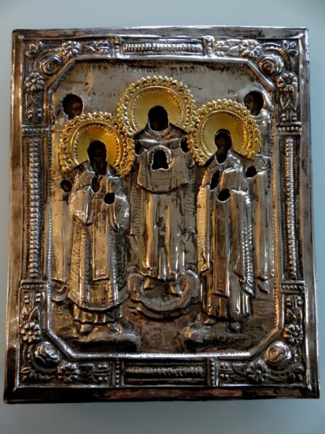 A Russian icon with oklad c.1900