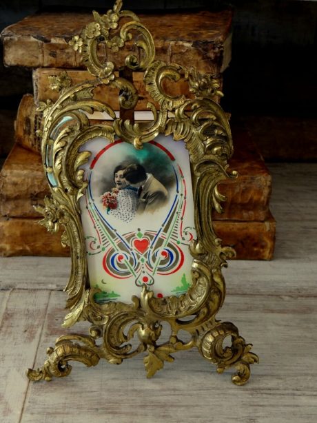 Pair of antique bronze photo frames c.1910