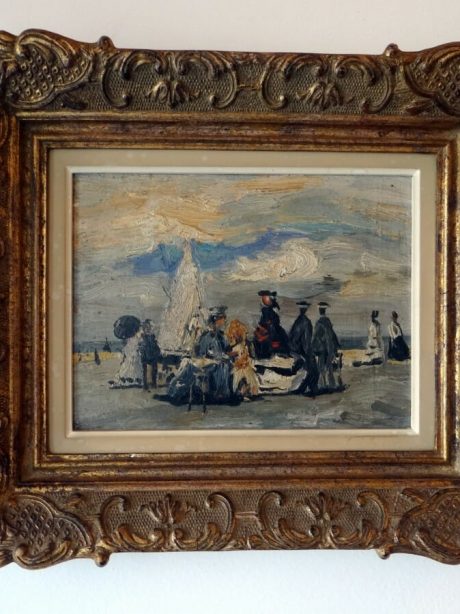 An oil on canvas beach scene c.1900